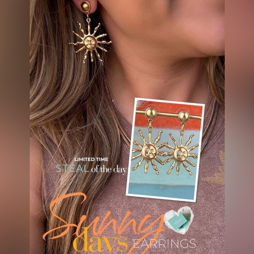 Sunburst Gold Earrings